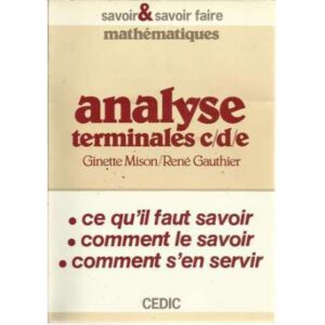 Analyse terminatles c/d/e