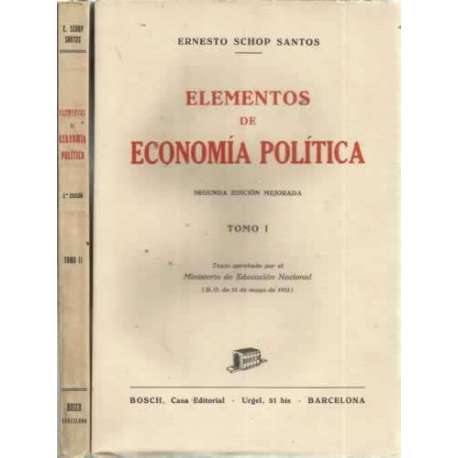 ELEMENTOS DE ECONOMÍA POLÍTICA. 2 tomos