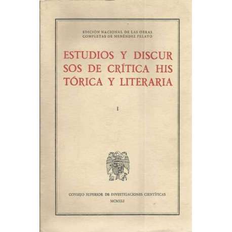 Estudios y discursos de crítica histórica y literaria