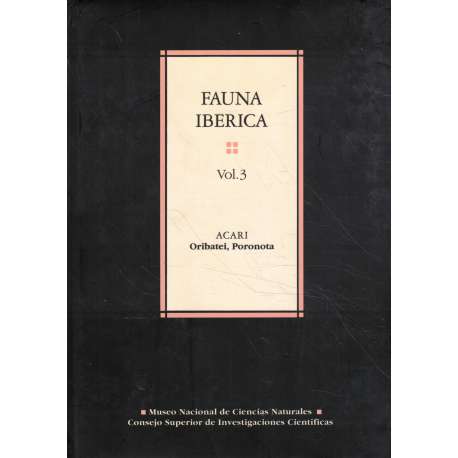 Fauna Ibérica. Vol.3. Acari. Oribatei, poronota
