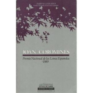 Joan Coromines. Premio Nacional de las Letras Españolas 1989