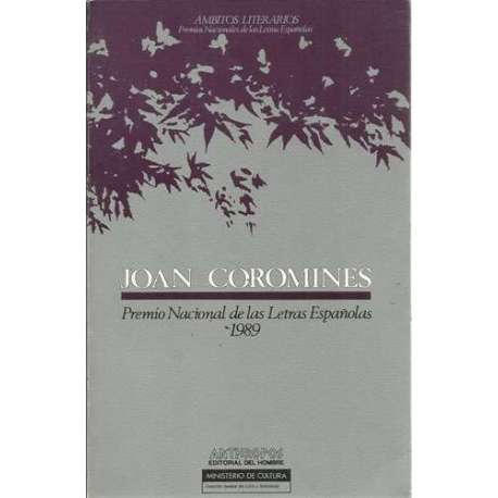 Joan Coromines. Premio Nacional de las Letras Españolas 1989