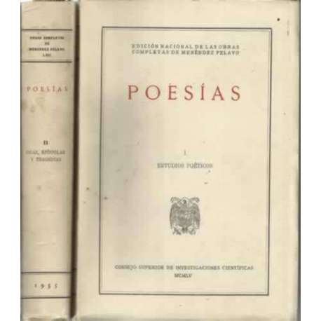 Poesías (2 Tomos) I./ Estudios poéticos. II./ Odas, epístolas y tragedias