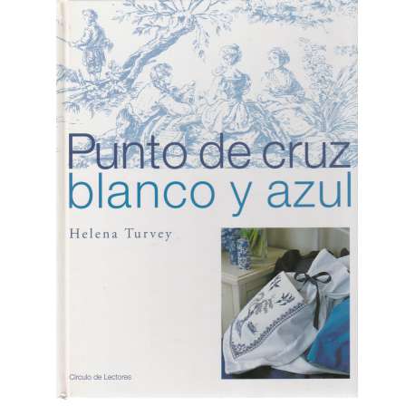Punto de cruz blanco y azul