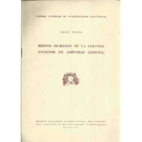 RESTOS HUMANOS DE LA COLONIA FOCENSE DE AMPURIAS (GERONA)