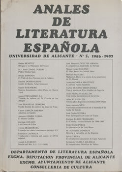 Anales de literatura española Nº 5, 1986-1987