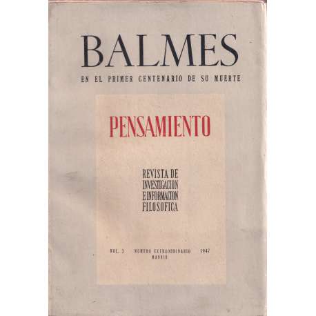 Balmes en el primer centenario de su muerte (1848-1948)