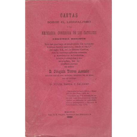 Cartas sobre el liberalismo y la necesaria concordia de los católicos
