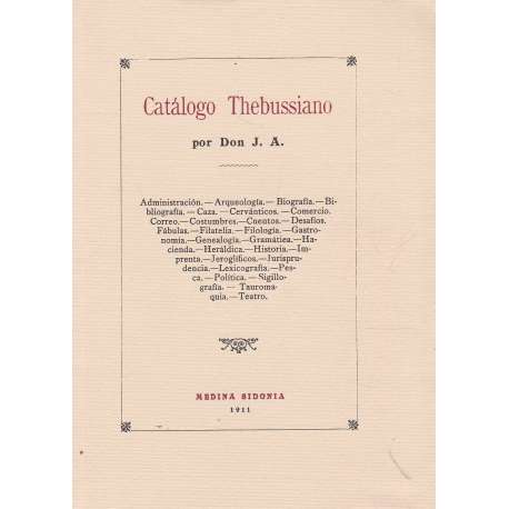 Catálogo Thebussiano. Edición Facsímil de 1994