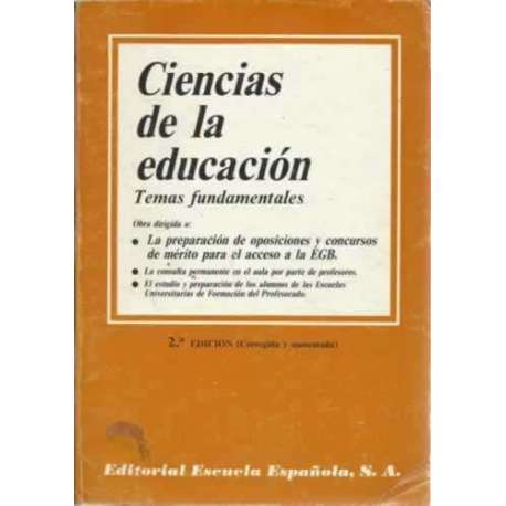 Ciencias de la educación. Temas Fundamentales