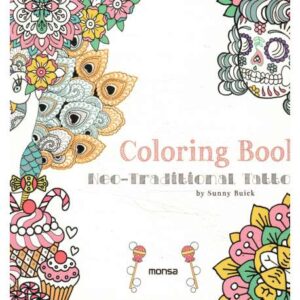 Coloring Book. Neo-Traditional Tattoo