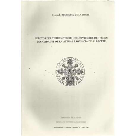 Efectos del terremoto de 1 de noviembre de 1755 en localidades de la actual provincia de Albacete