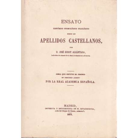 Ensayo histórico etimológico filológico sobre los apellidos castellanos