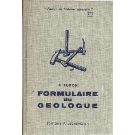 FORMULAIRE DU GEOLOGUE