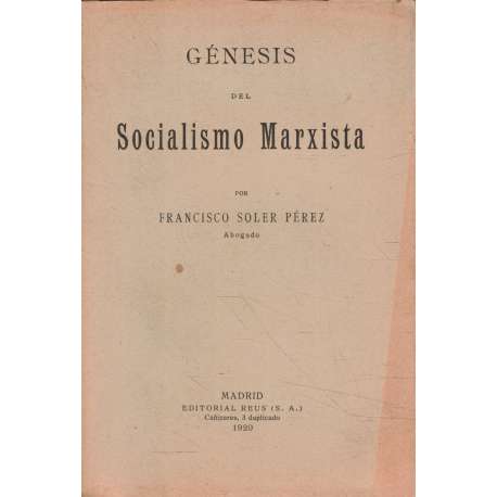Génesis del Socialismo Marxista