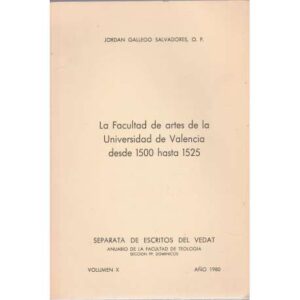 La facultad de artes de la Universidad de Valencia desde 1500 hasta 1525