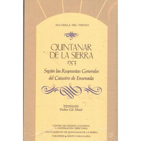 Quintanar de la Sierra 1753 según las respuestas generales del Catastro de Ensenada