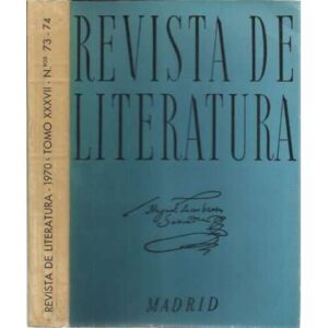Revista de literatura. 1970 Tomo XXVII, números 73-74