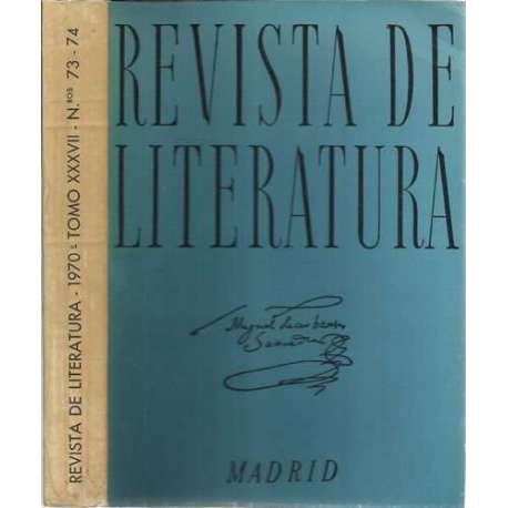 Revista de literatura. 1970 Tomo XXVII, números 73-74