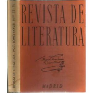 Revista de literatura. 1970. Tomo XXXVIII. Números 75-76