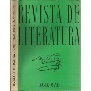 Revista de literatura. 1978. Tomo XXXIX, números 77-78