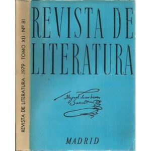 Revista de literatura. 1979. Tomo XLI, número 81