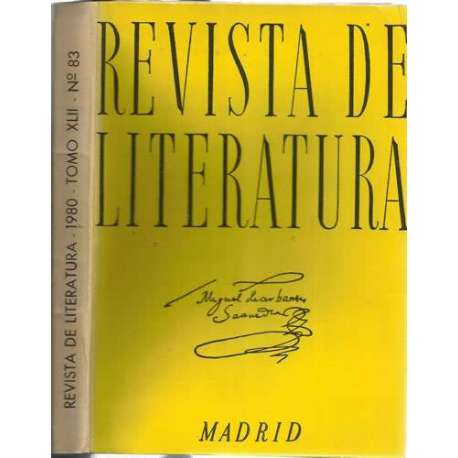 Revista de literatura. 1980. Tomo XLII, número 83