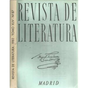 Revista de literatura. 1982. Tomo XLIV, número 87