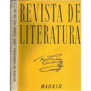 Revista de literatura. 1983. Tomo XLV, número 89
