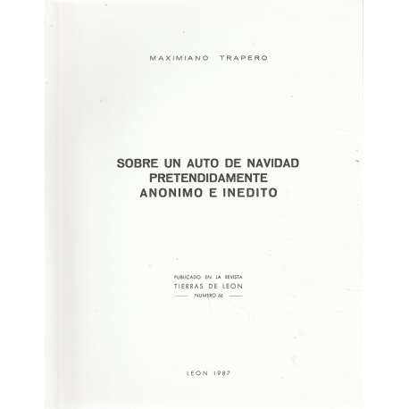 Sobre un auto de Navidad pretendidamente anónimo e inédito