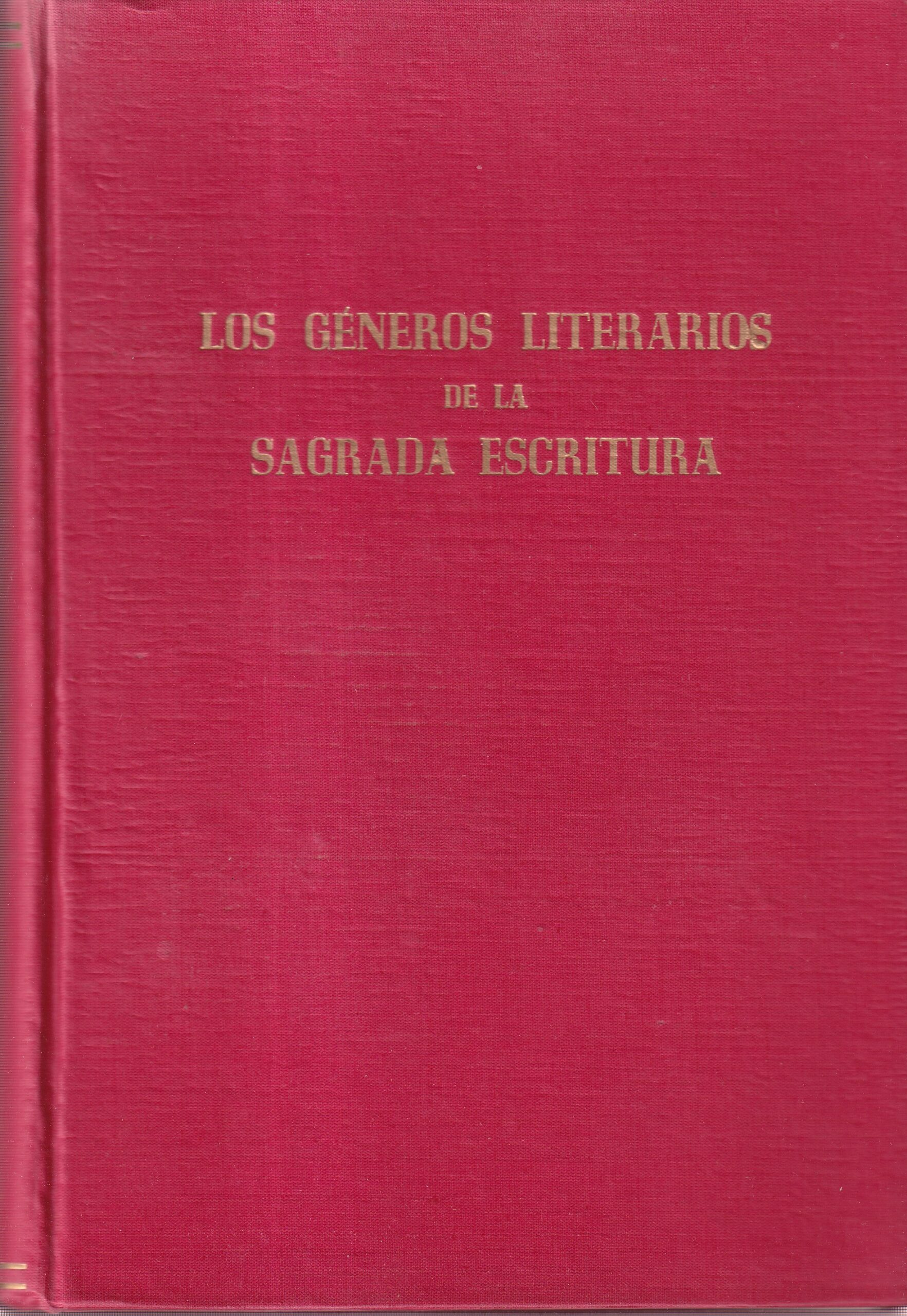 Los géneros literarios de la Sagrada Escritura