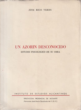 Un Azorín desconocido. Estudio psicológico de su obra