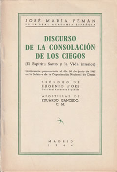 Discurso de la Consolación de los Ciegos (El espíritu Santo y la Vida interior)